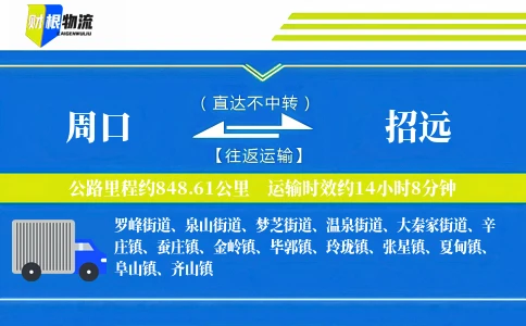 周口到招远物流公司