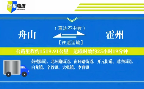舟山到霍州物流公司