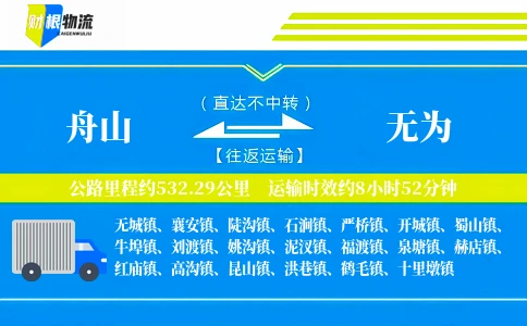 舟山到无为物流公司