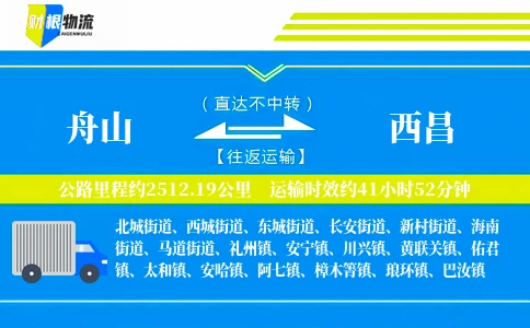舟山到西昌物流公司