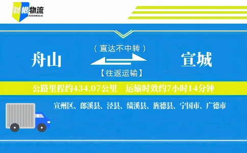 舟山到宣城物流公司