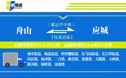 舟山到应城物流公司