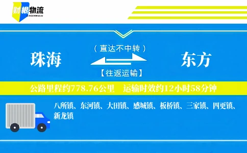 珠海到东方物流公司