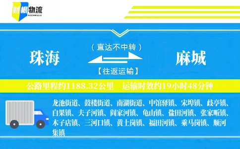 珠海到麻城物流公司