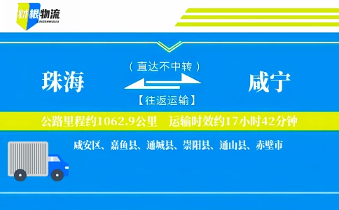 珠海到咸宁物流公司