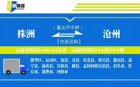 株洲到沧州物流公司