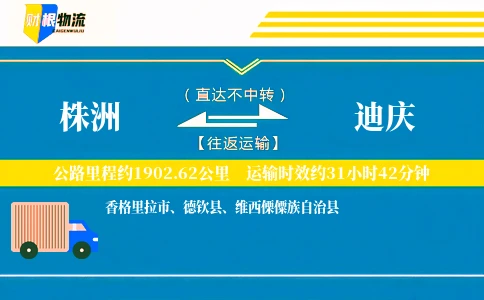 株洲到迪庆物流公司