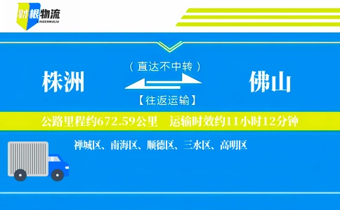 株洲到佛山物流公司