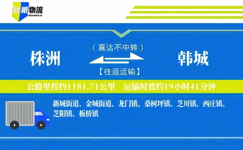 株洲到韩城物流公司