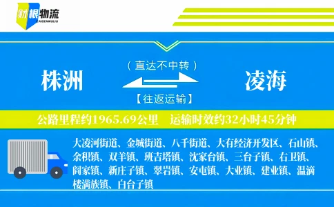 株洲到凌海物流公司