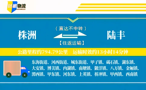 株洲到陆丰物流公司