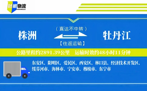 株洲到牡丹江物流公司