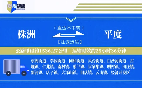 株洲到平度物流公司