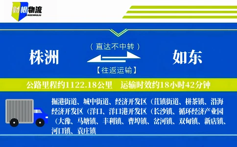 株洲到如东物流公司