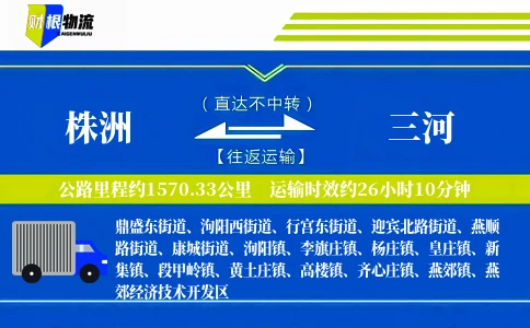 株洲到三河物流公司