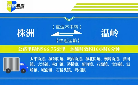 株洲到温岭物流公司