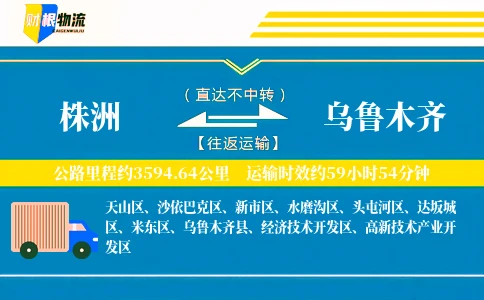 株洲到乌鲁木齐物流公司