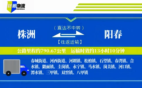 株洲到阳春物流公司