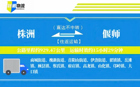 株洲到偃师物流公司