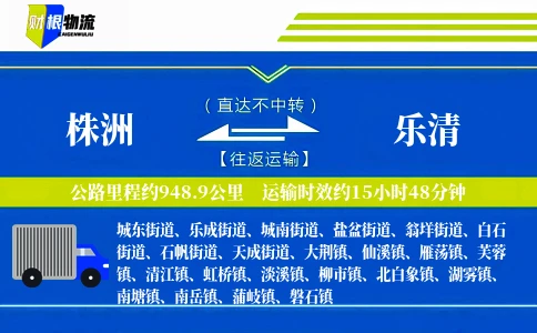 株洲到乐清物流公司