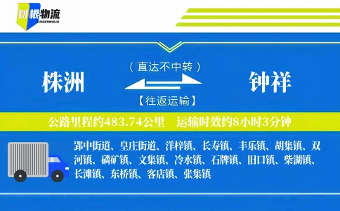 株洲到钟祥物流公司