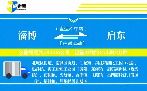 淄博到启东物流公司