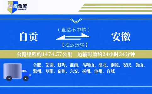 自贡到安徽物流公司