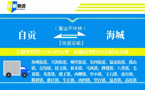 自贡到海城物流公司