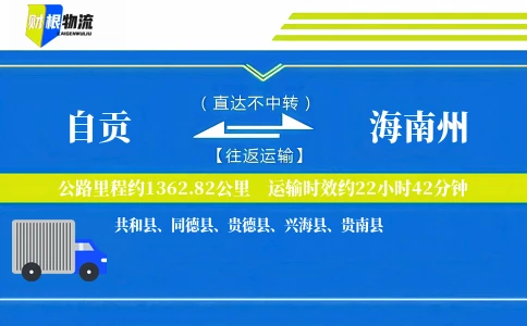 自贡到海南州物流公司