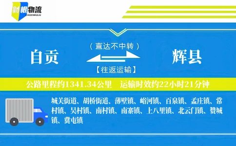 自贡到辉县物流公司