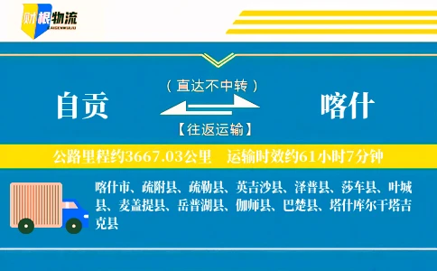 自贡到喀什物流公司
