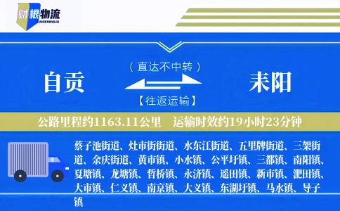 自贡到耒阳物流公司