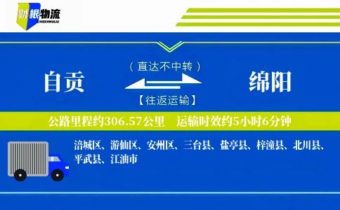 自贡到绵阳物流公司