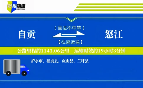 自贡到怒江物流公司