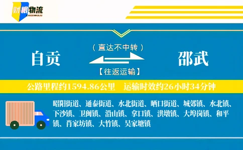 自贡到邵武物流公司