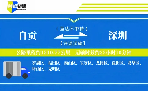 自贡到深圳物流公司
