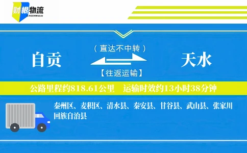 自贡到天水物流公司