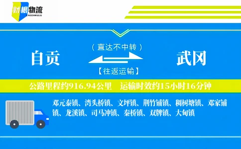 自贡到武冈物流公司