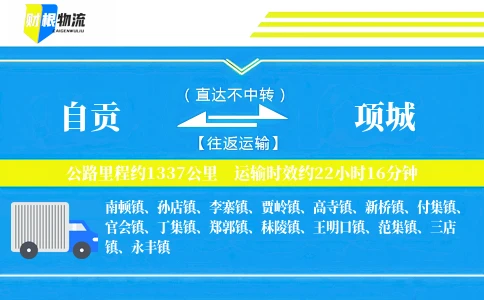 自贡到项城物流公司