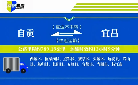 自贡到宜昌物流公司