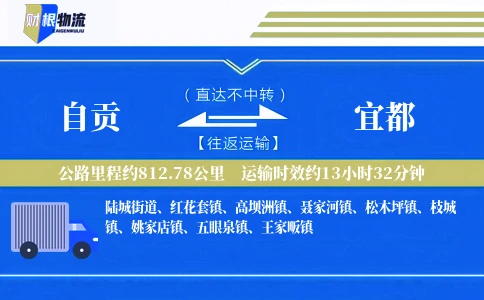 自贡到宜都物流公司