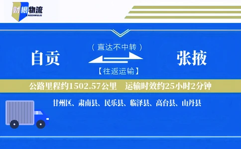 自贡到张掖物流公司
