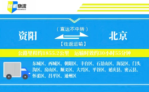 资阳到北京物流公司