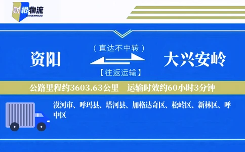 资阳到大兴安岭物流公司