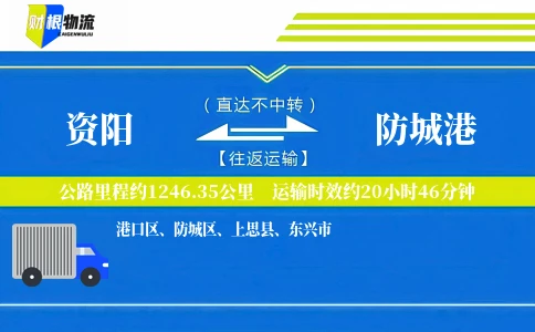 资阳到防城港物流公司