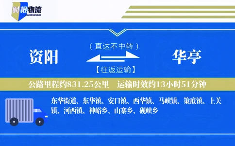 资阳到华亭物流公司