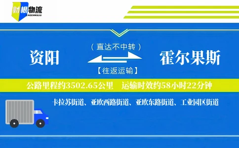 资阳到霍尔果斯物流公司