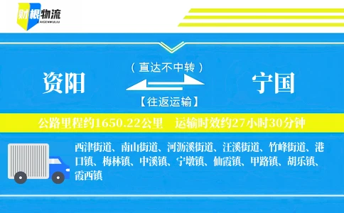 资阳到宁国物流公司