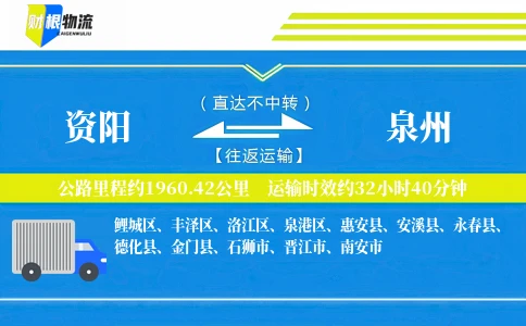 资阳到泉州物流公司