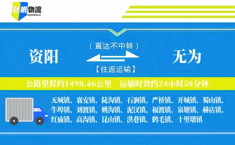 资阳到无为物流公司